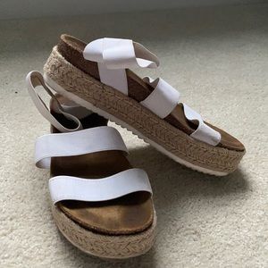 White platform sandals